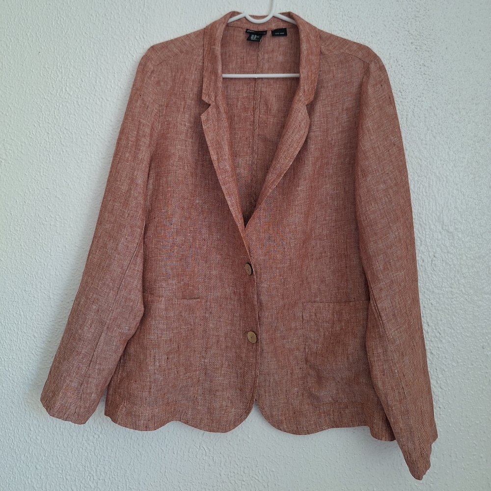 JONES NEW YORK 100% LINEN Women's Tan Blazer
